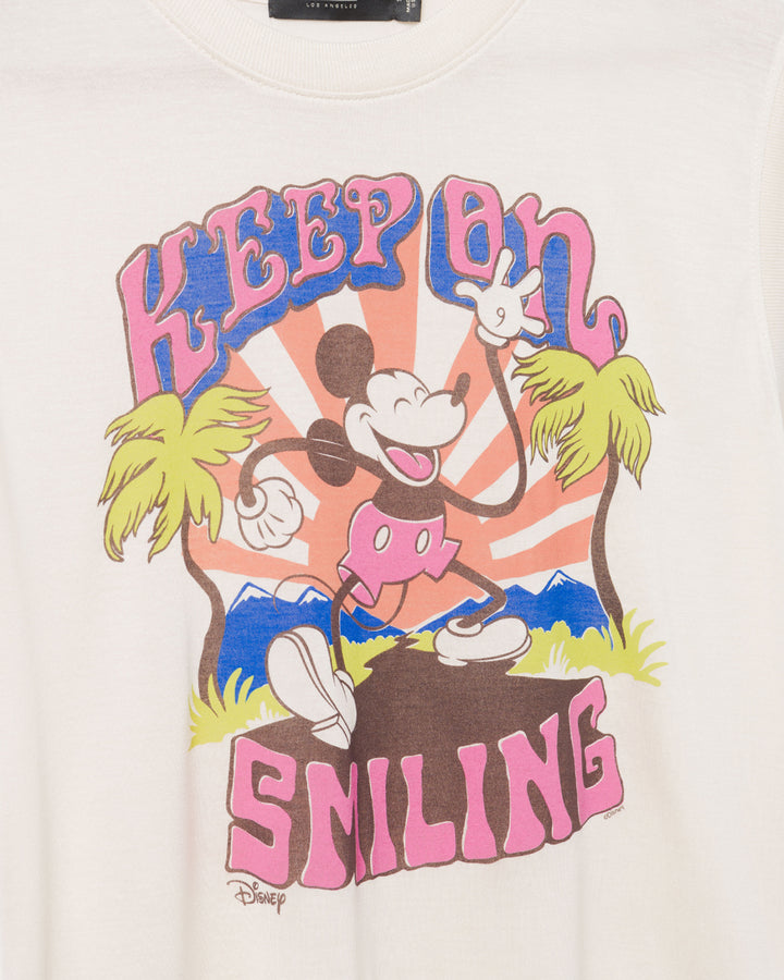 Women's Mickey Keep On Smiling Vintage Tissue Tank