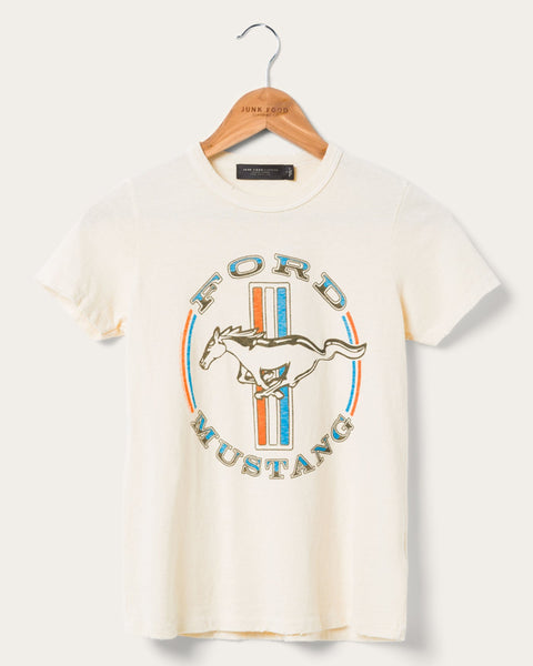 MUSTANG Maglietta Donna In Puro Cotone Con Logo Stampato - Girocollo, Vestibilità Leggermente Sciancrata, Colore Bianco
