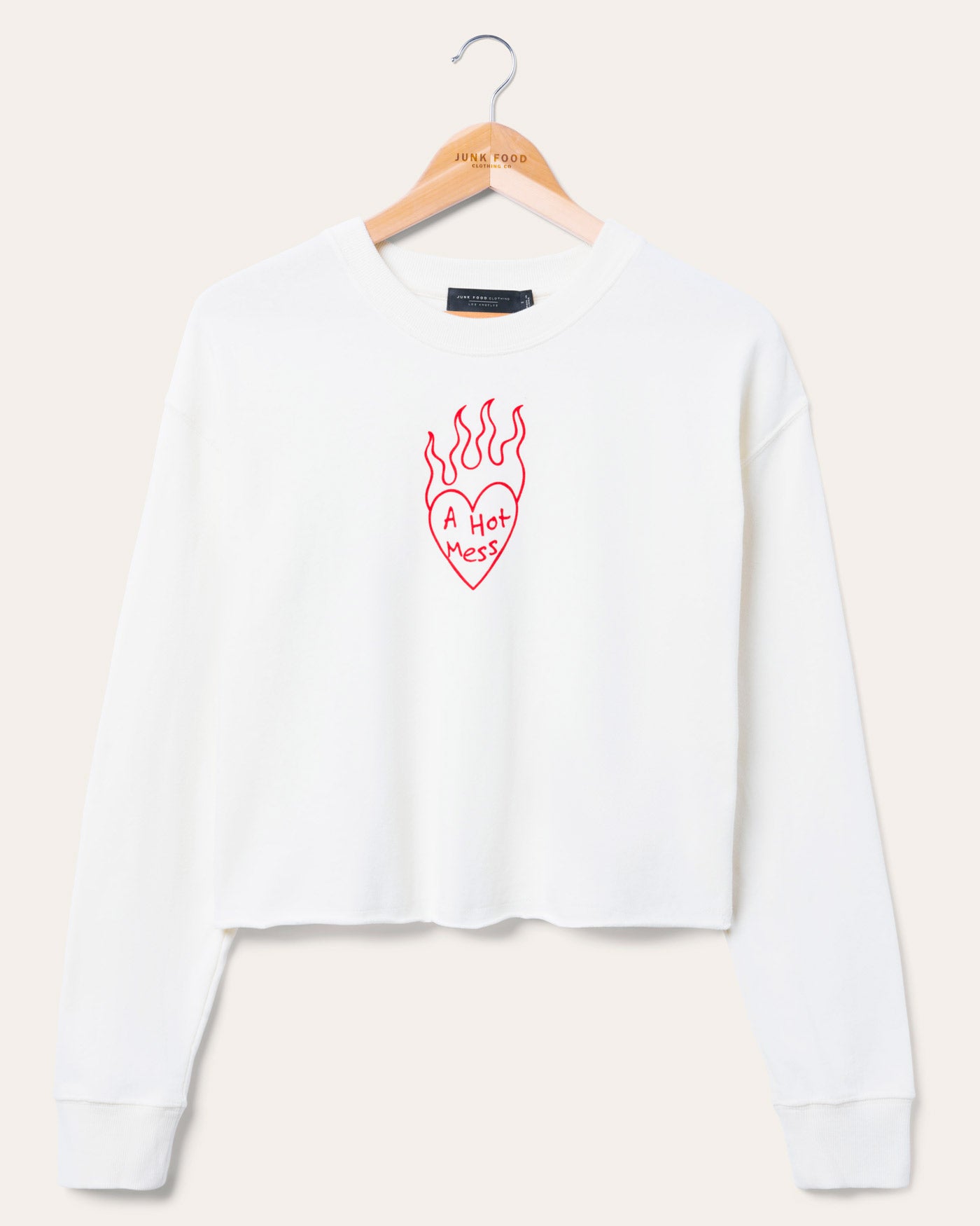 Women's A Hot Mess Cropped Crew Fleece – Junk Food Clothing
