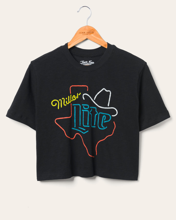 Women's Miller Lite Texas Mock Neck Crop Tee