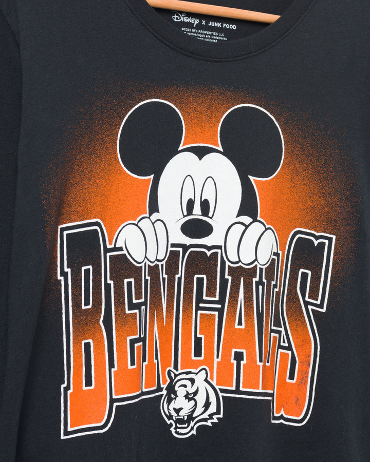 Women's Cincinnati Bengals Mickey Hang on Crop Long Sleeve