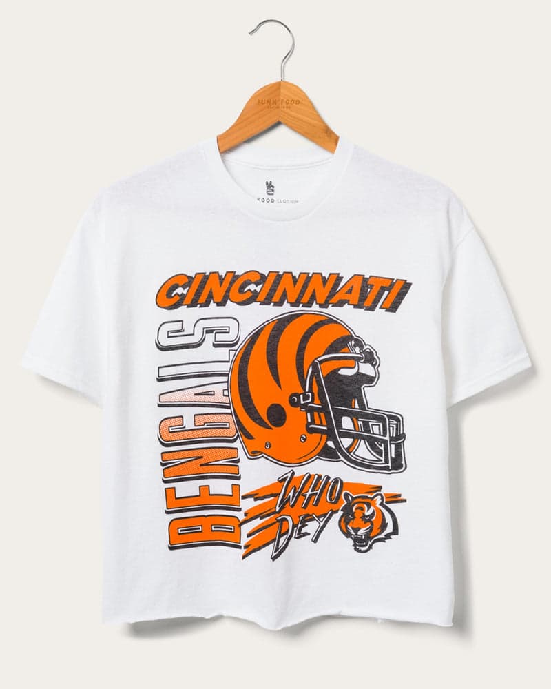Women's Bengals Who Dey Cropped Tee