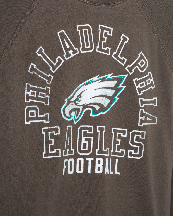 Women's Philadelphia Eagles Flocked Raglan Crew Fleece