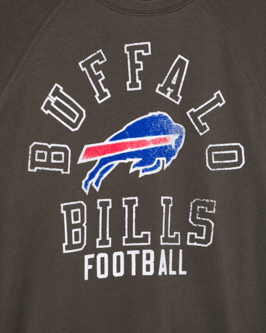 Women's Buffalo Bills Flocked Raglan Crew Fleece