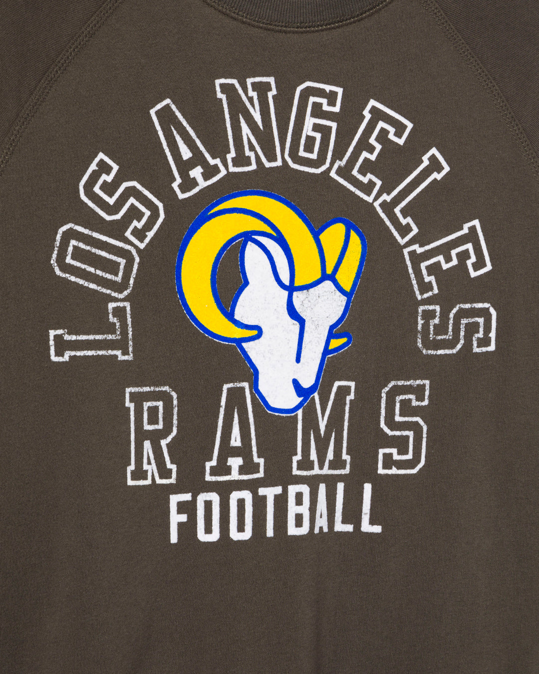Women's Los Angeles Rams Flocked Raglan Crew Fleece
