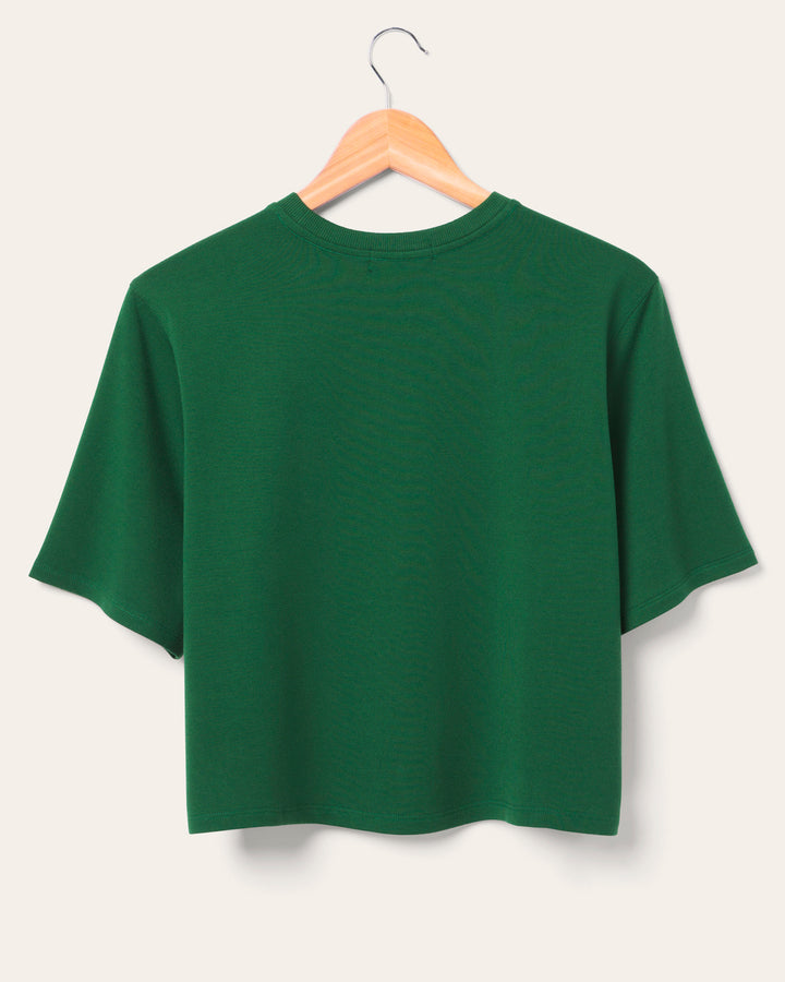 Women's Green Bay Packers Color Block Crop Tee