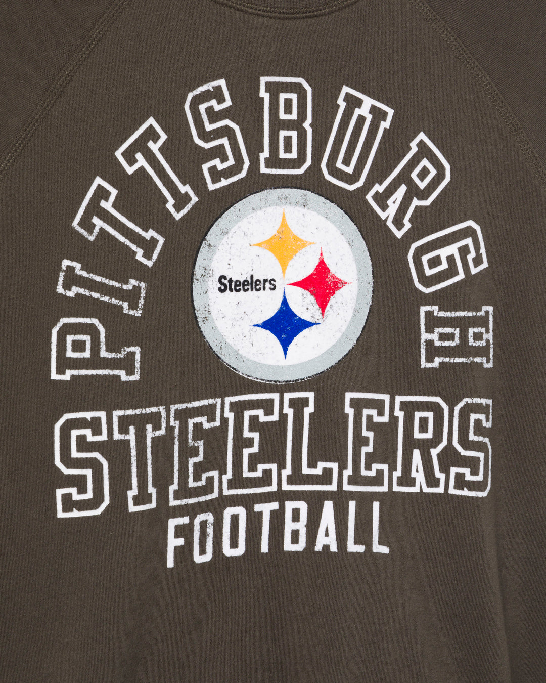 Women's Pittsburgh Steelers Flocked Raglan Crew Fleece