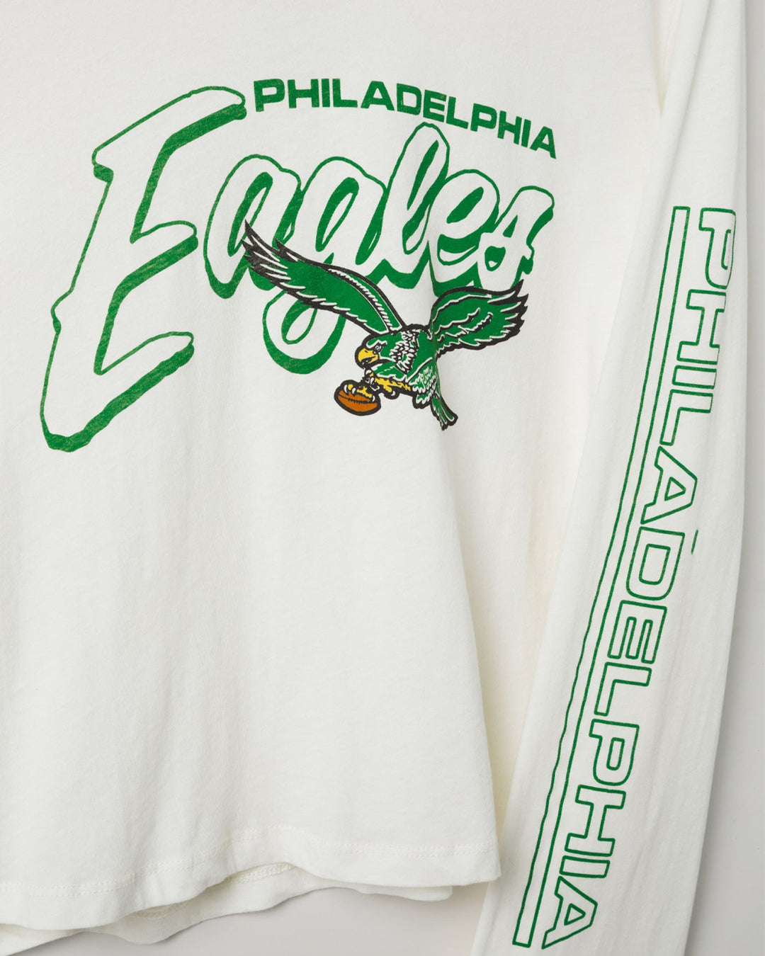 Women's Philadelphia Eagles Touchdown Long Sleeve Cropped Tee