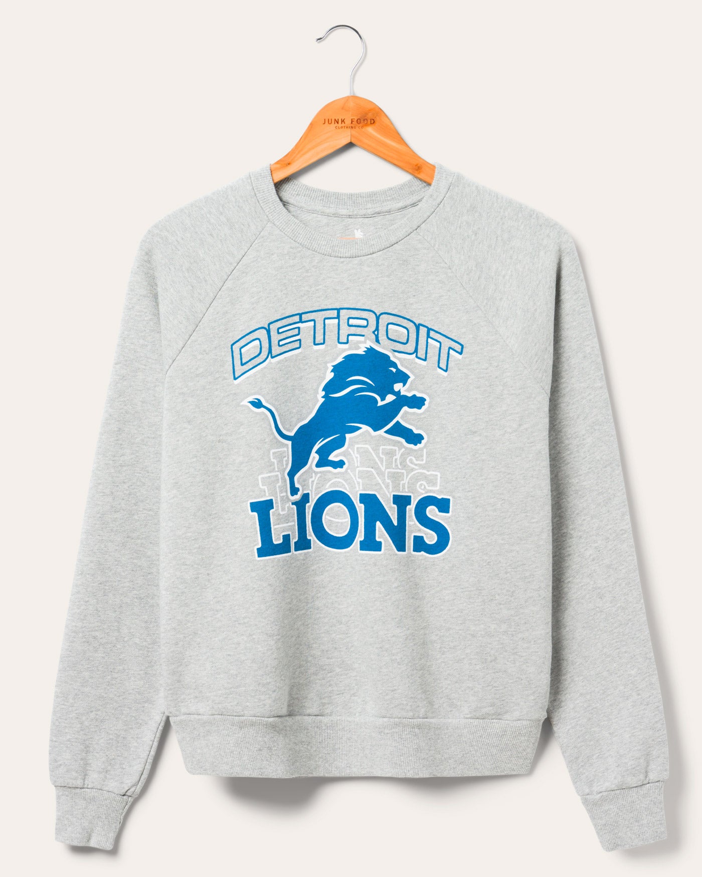 Women's Detroit Lions Repeat Vintage Raglan Pullover – Junk Women's Detroit Lions Repeat Vintage Raglan Pullover – Junk