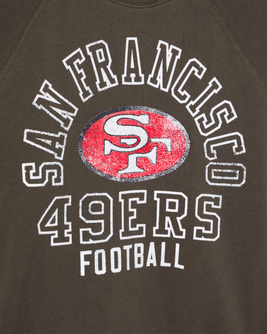 Women's San Francisco 49ers Flocked Raglan Crew Fleece