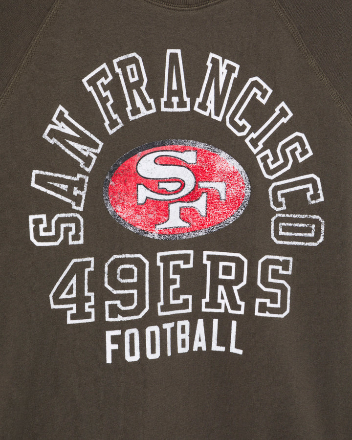 Women's San Francisco 49ers Flocked Raglan Crew Fleece