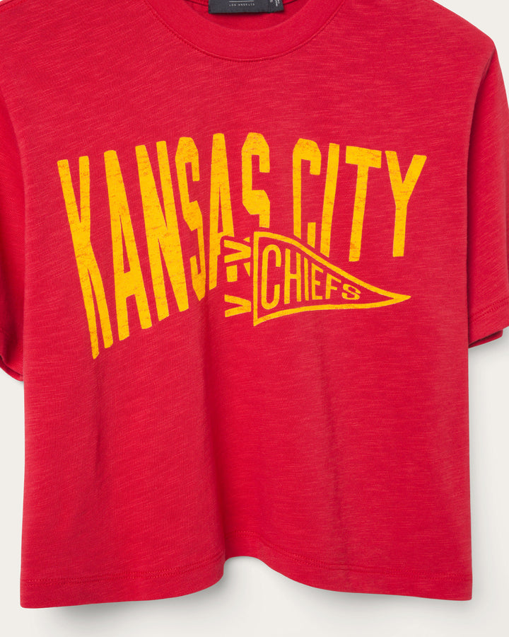Women's Kansas City Chiefs Dual Threat Mock Neck Crop Tee