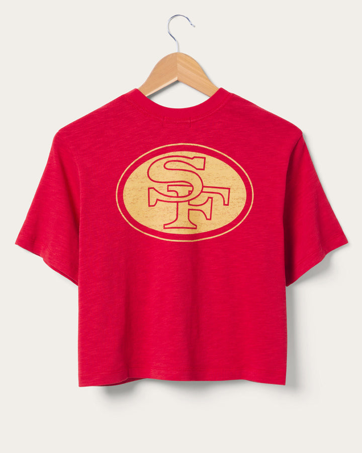 Women's San Francisco 49ers Dual Threat Mock Neck Crop Tee