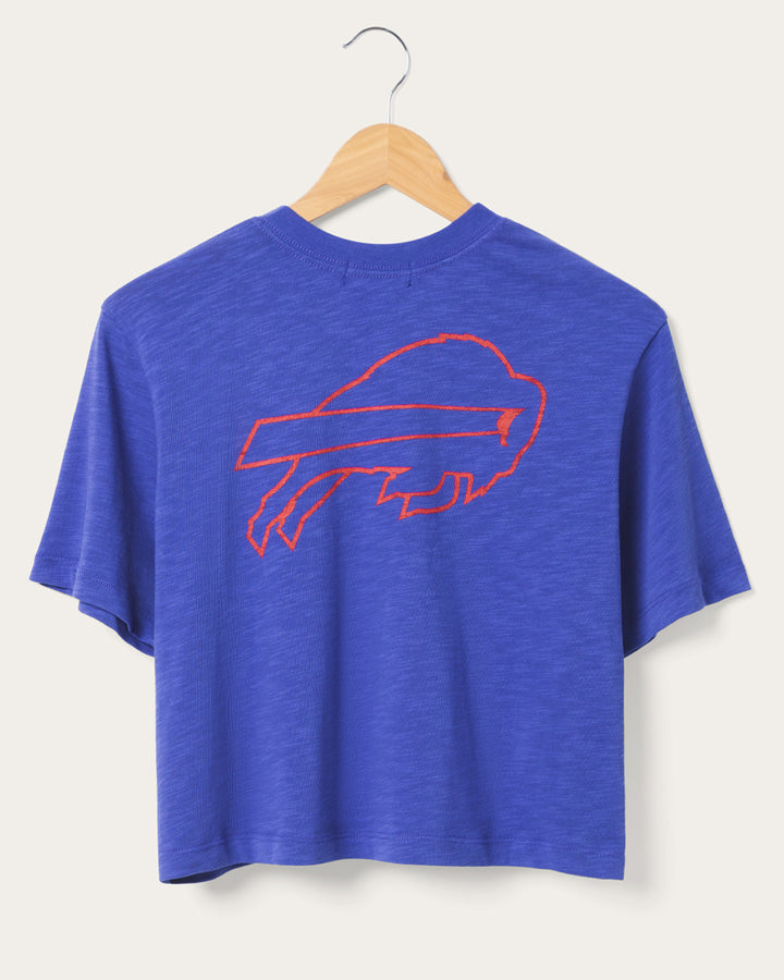 Women's Buffalo Bills Dual Threat Mock Neck Crop Tee