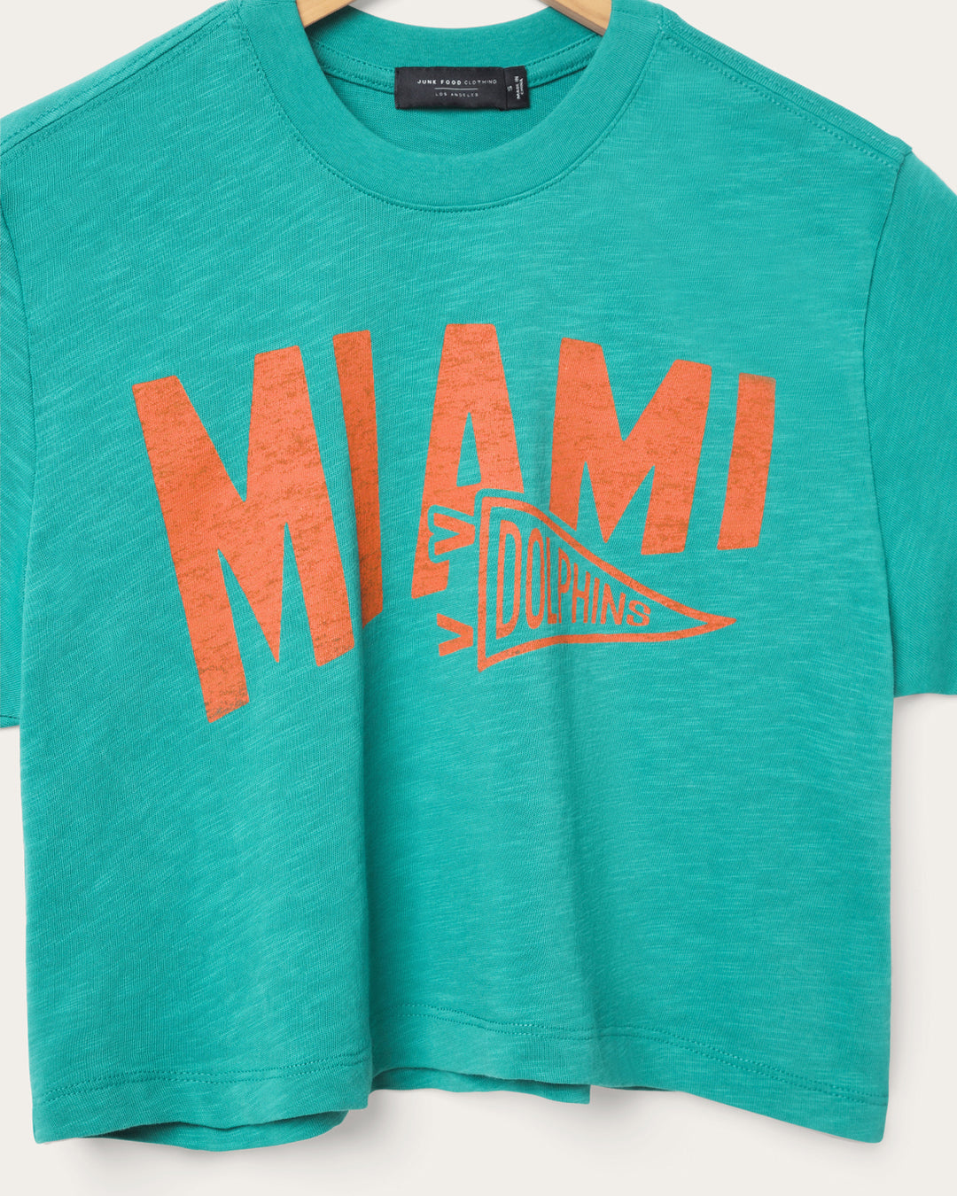 Women's Miami Dolphins Dual Threat Mock Neck Crop Tee