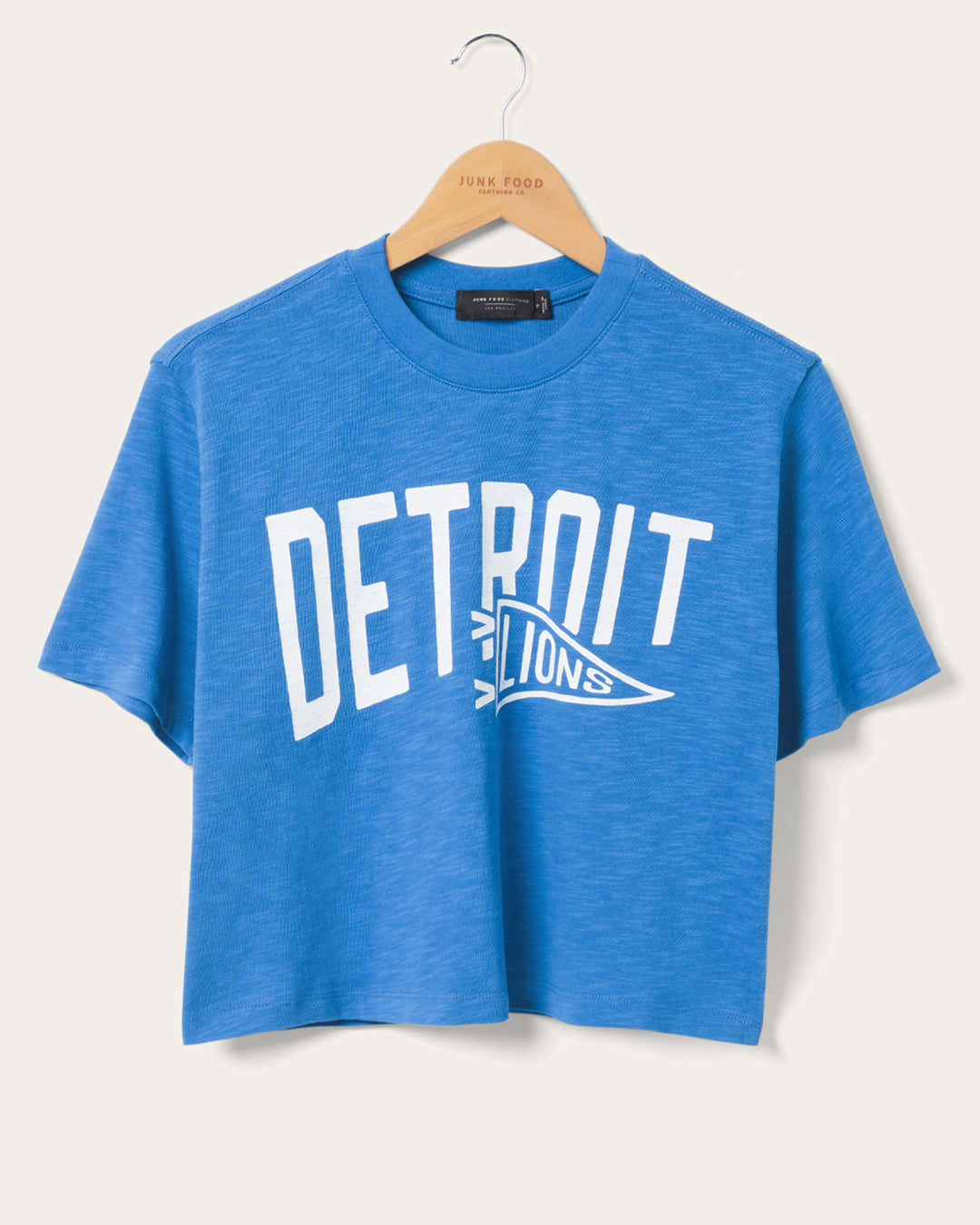 Women's Detroit Lions Dual Threat Mock Neck Crop Tee