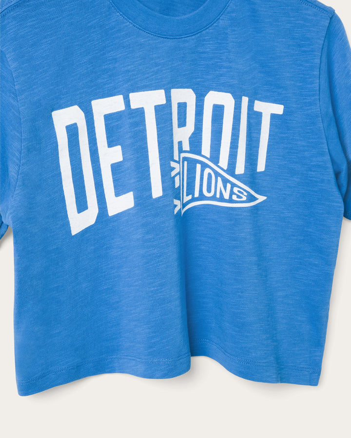 Women's Detroit Lions Dual Threat Mock Neck Crop Tee
