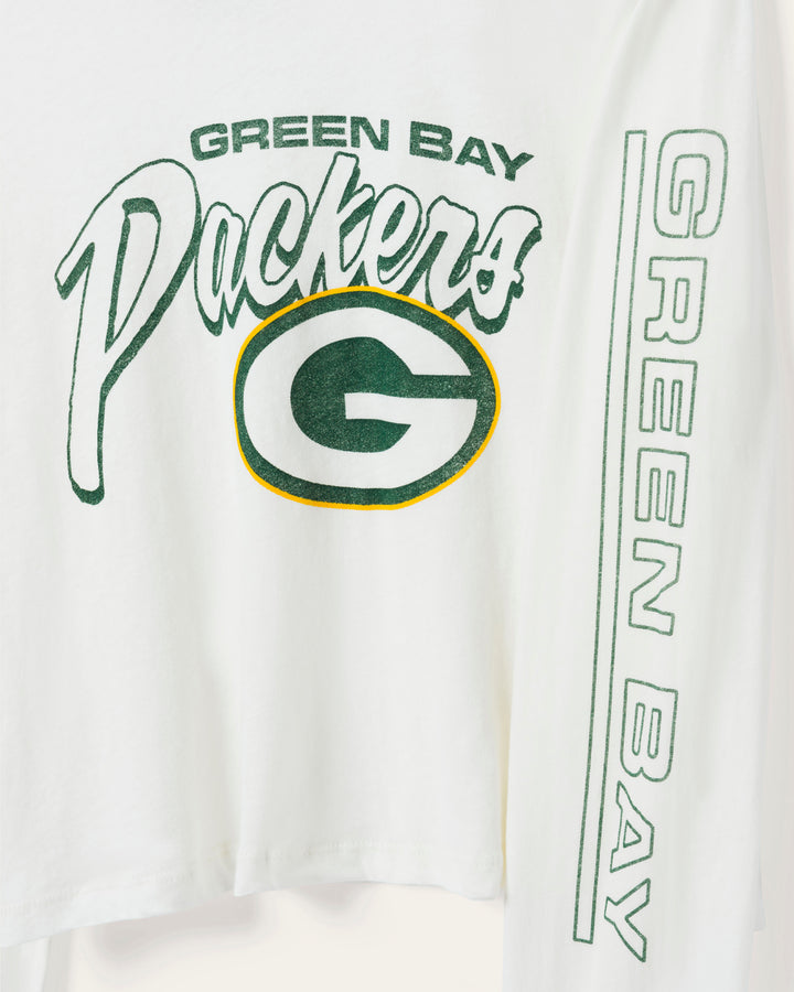 Women's Green Bay Packers Touchdown Long Sleeve Crop Tee