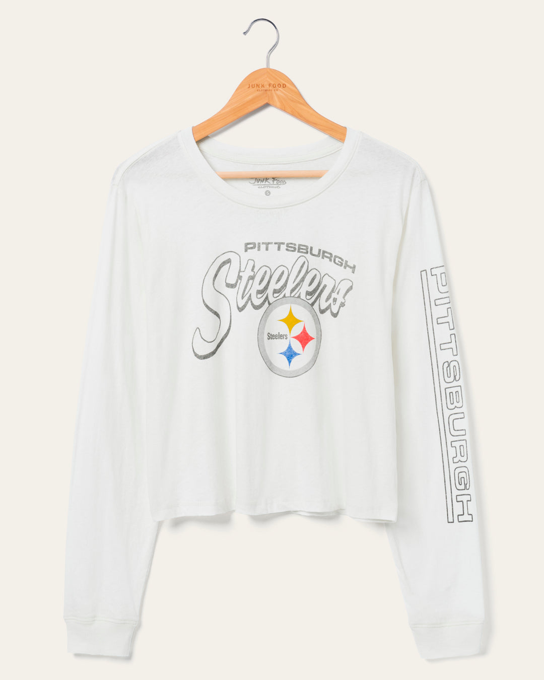 Women's Pittsburgh Steelers Touchdown Long Sleeve Crop Tee