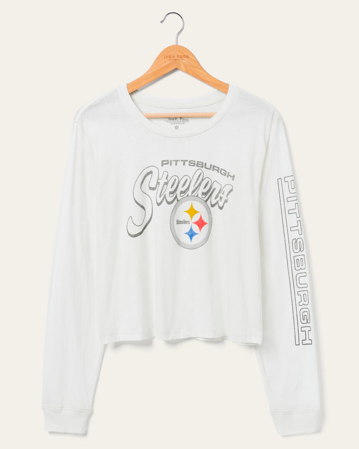 Women's Pittsburgh Steelers Touchdown Long Sleeve Crop Tee