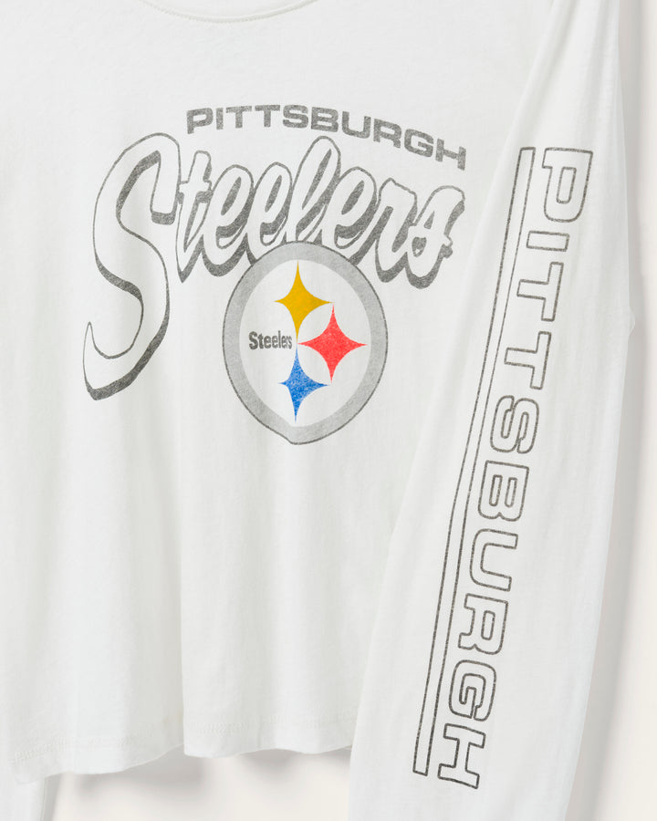 Women's Pittsburgh Steelers Touchdown Long Sleeve Crop Tee