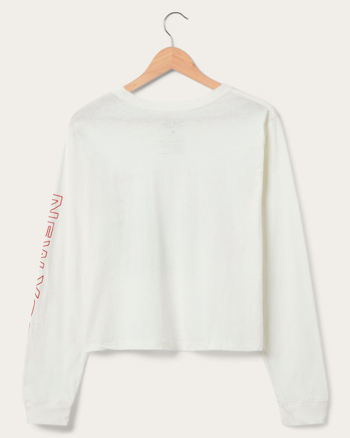 Women's New York Giants Touchdown Long Sleeve Crop Tee