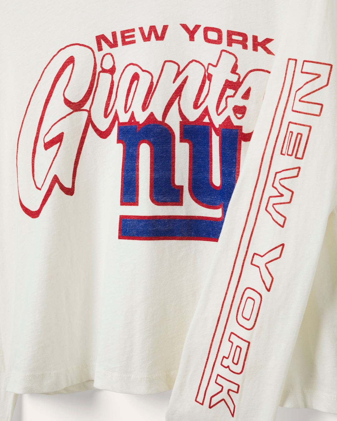 Women's New York Giants Touchdown Long Sleeve Crop Tee
