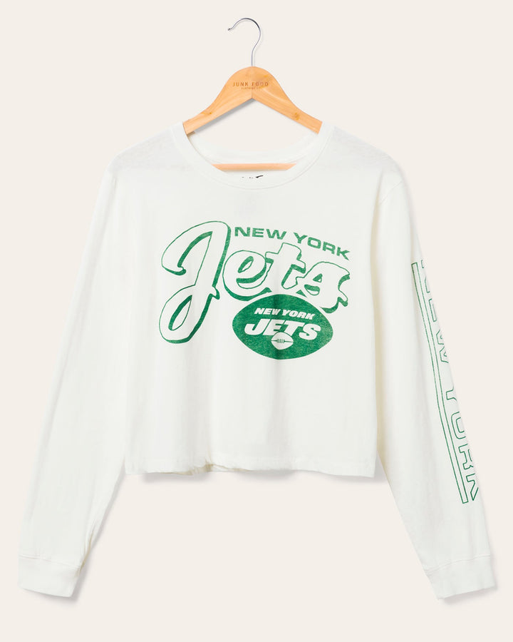 Women's New York Jets Touchdown Long Sleeve Crop Tee