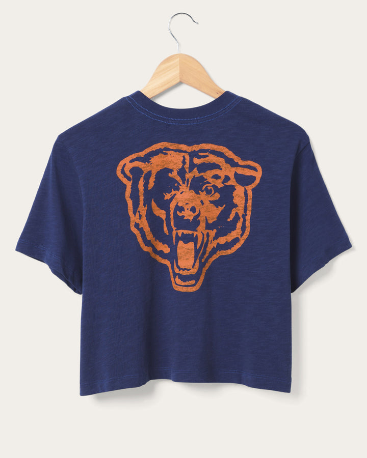 Women's Bears Dual Threat Mock Neck Crop Tee