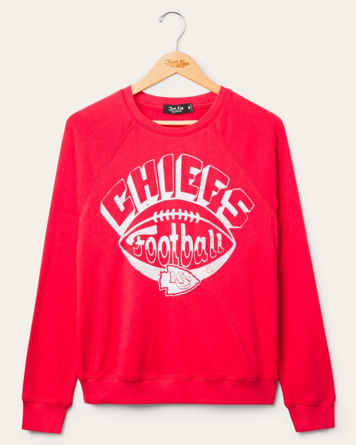 Women's Kansas City Chiefs Football Raglan Crew Fleece