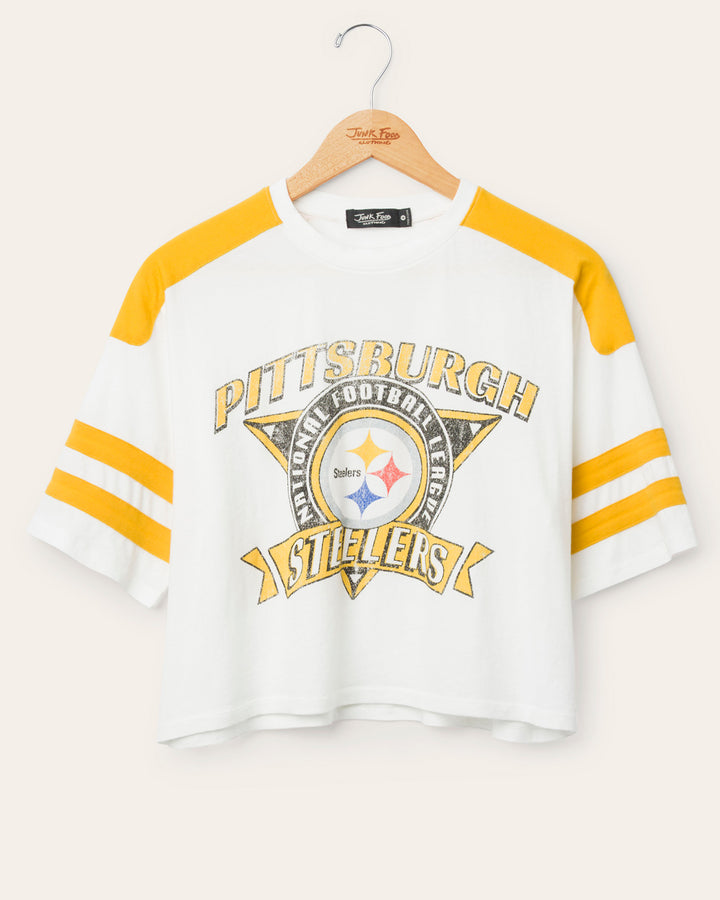 Women's Pittsburgh Steelers Striped Crop Tee