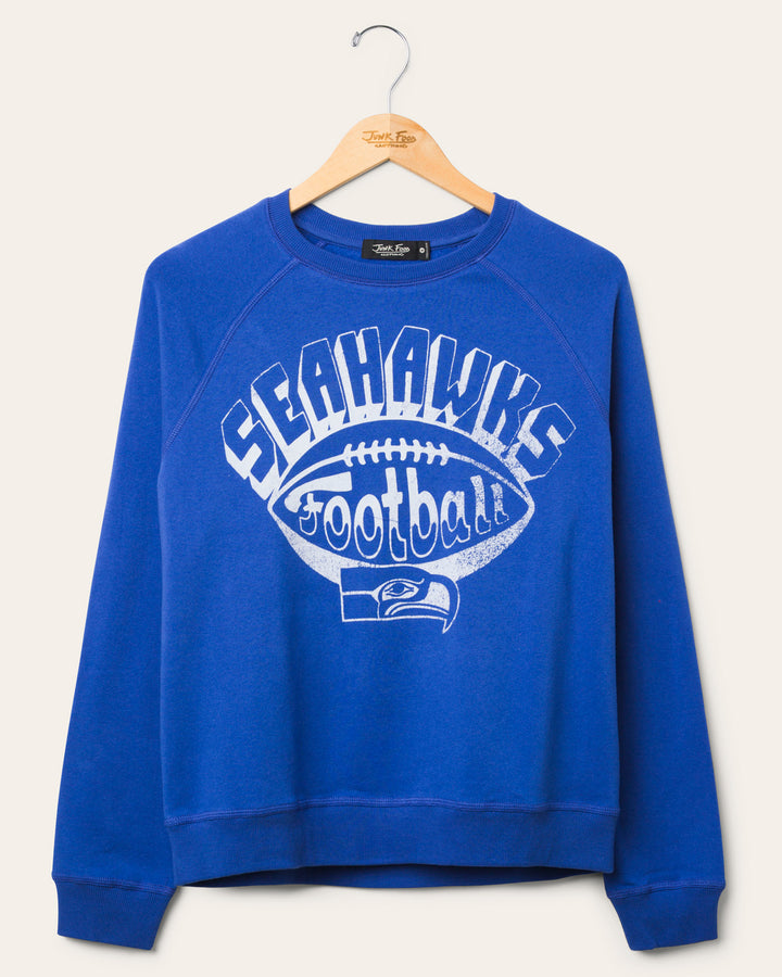 Women's Seattle Seahawks Football Raglan Crew Fleece