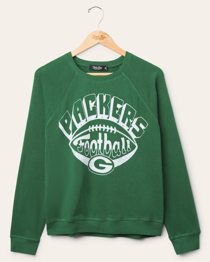 Women's Green Bay Packers Football Raglan Crew Fleece