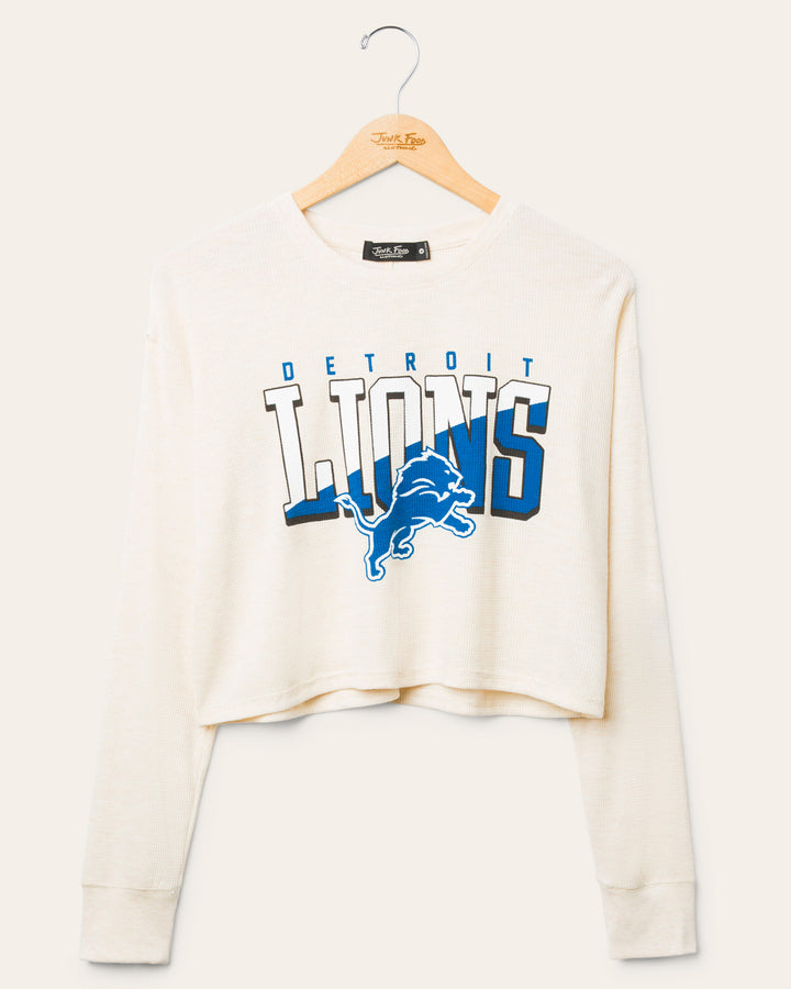 Women's Detroit Lions Slant Crop Thermal