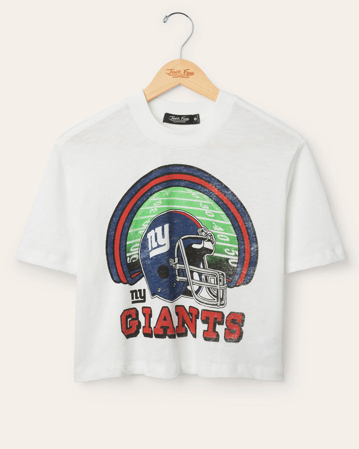 Women's New York Giants Game Time Mock Neck Crop Tee
