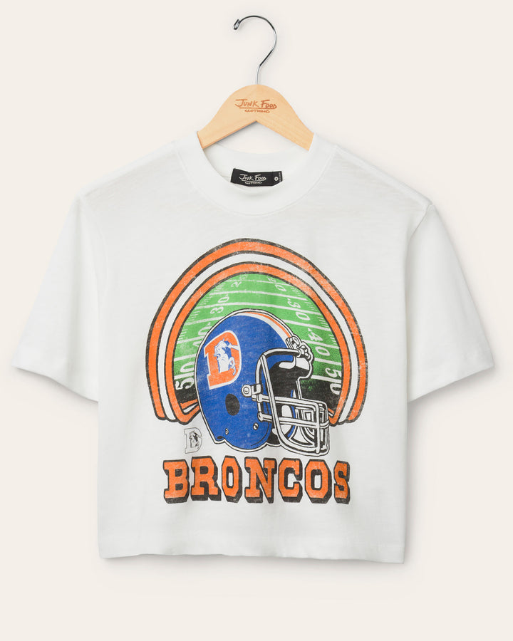 Women's Denver Broncos Game Time Mock Neck Crop Tee