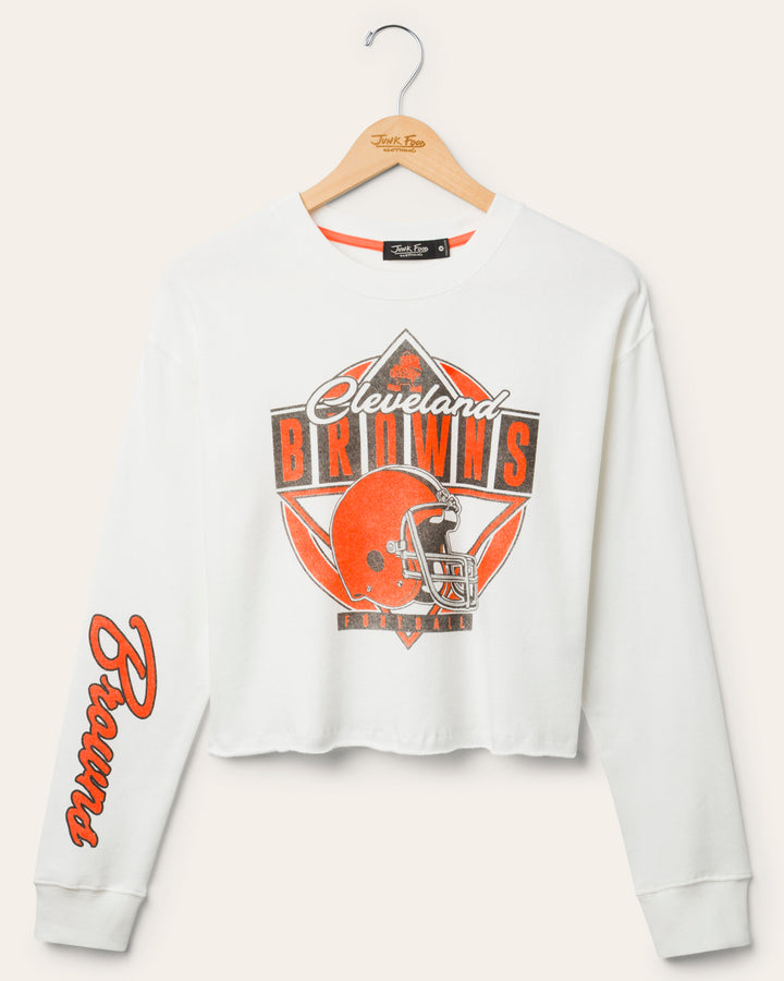 Women's Cleveland Browns Helmet Crop Fleece