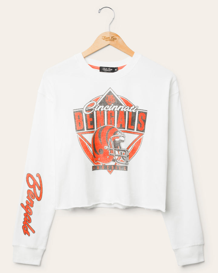Women's Cincinnati Bengals Helmet Crop Fleece