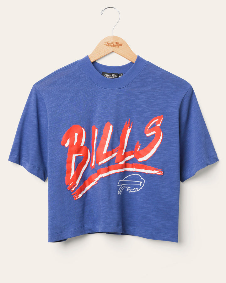 Women's Buffalo Bills Thrill Mock Neck Crop Tee