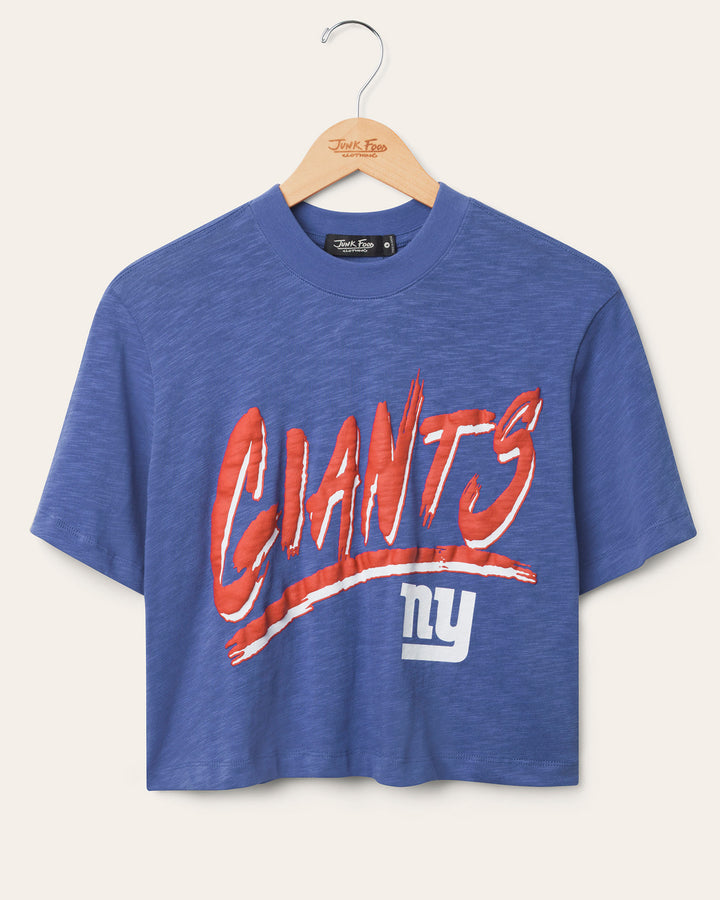 Women's New York Giants Thrill Mock Neck Crop Tee