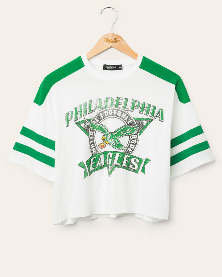 Women's Philadelphia Eagles Striped Crop Tee
