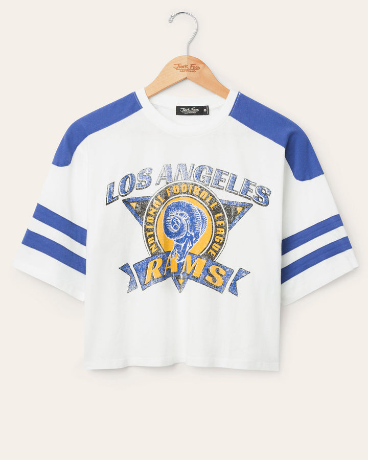 Women's Los Angeles Rams Striped Crop Tee