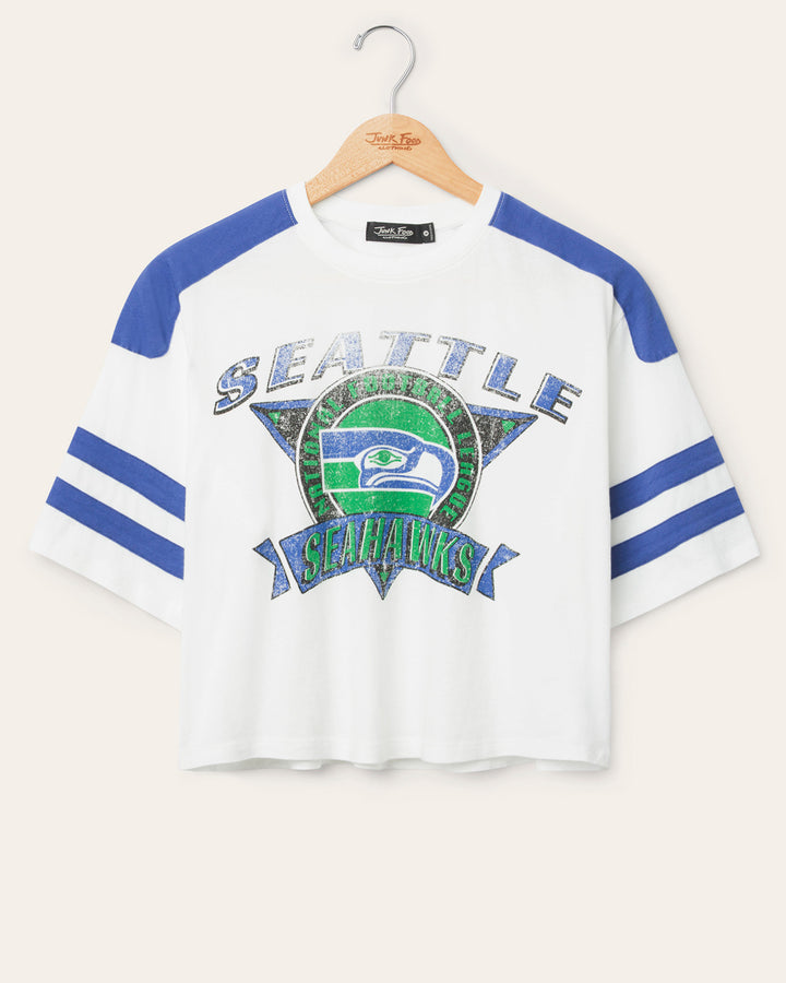 Women's Seattle Seahawks Striped Crop Tee