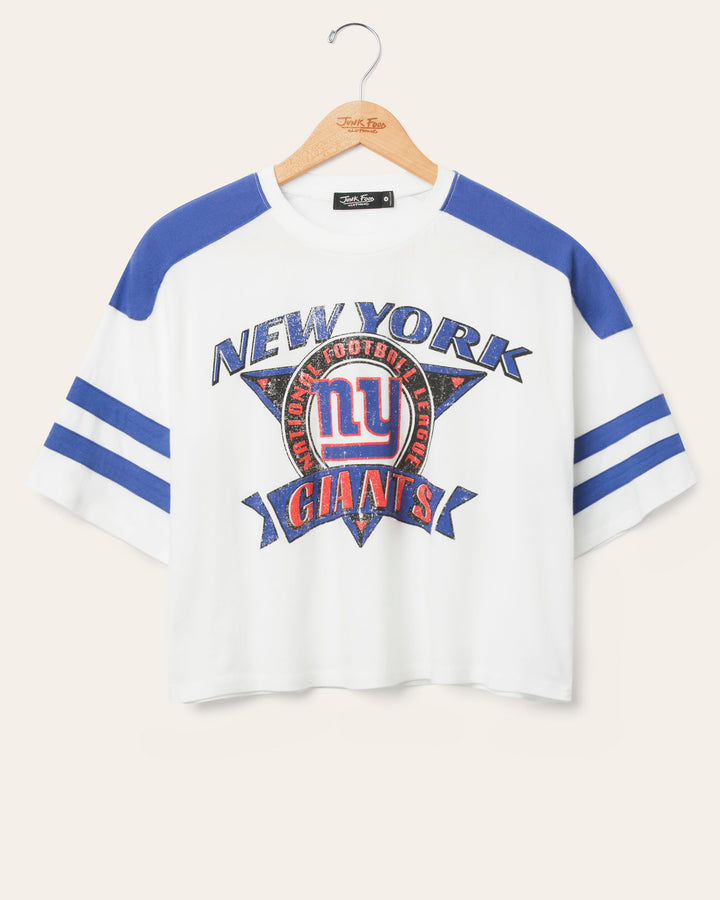 Women's New York Giants Striped Crop Tee