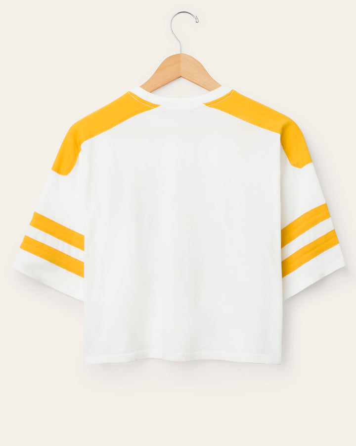 Women&#39;s Green Bay Packers Striped Crop Tee