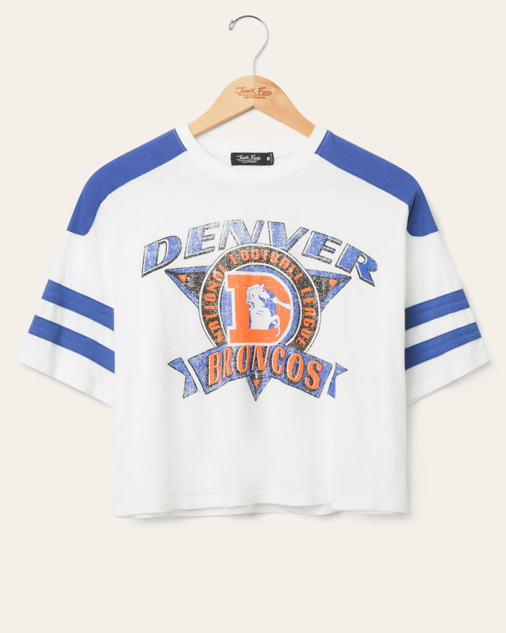 Women's Denver Broncos Striped Crop Tee
