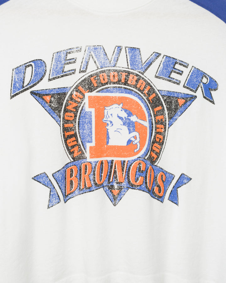 Women's Denver Broncos Striped Crop Tee