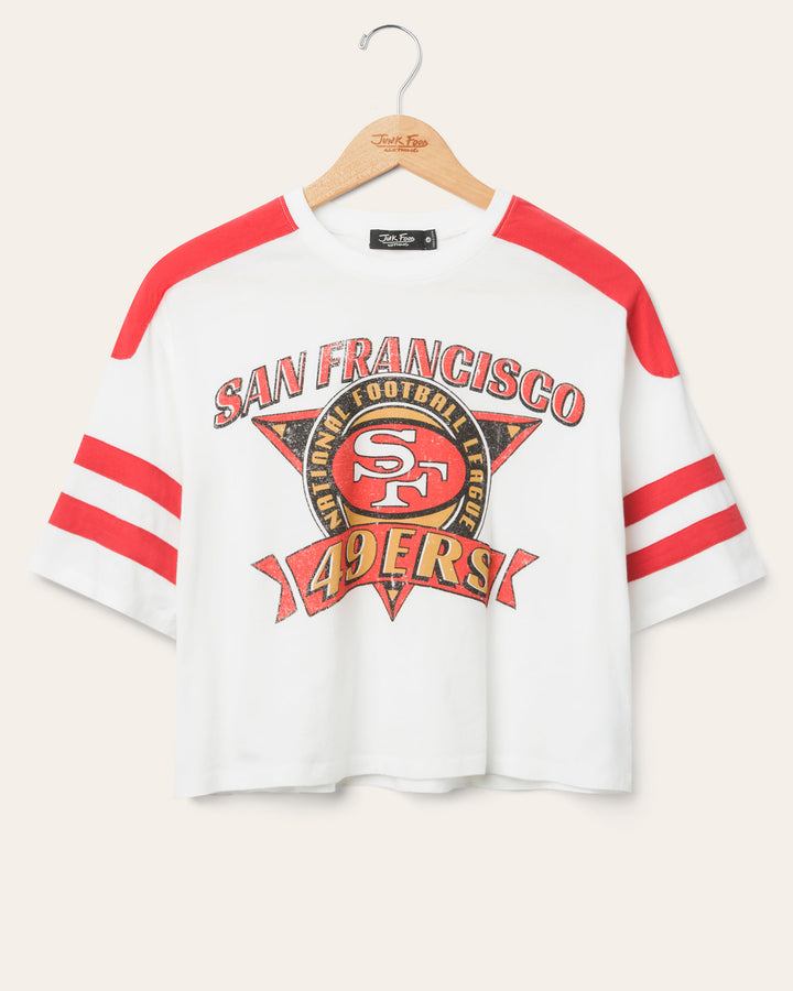 Women's San Francisco 49ers Striped Crop Tee