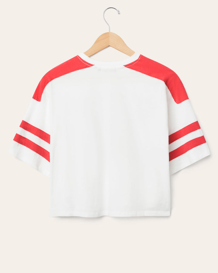 Women's San Francisco 49ers Striped Crop Tee