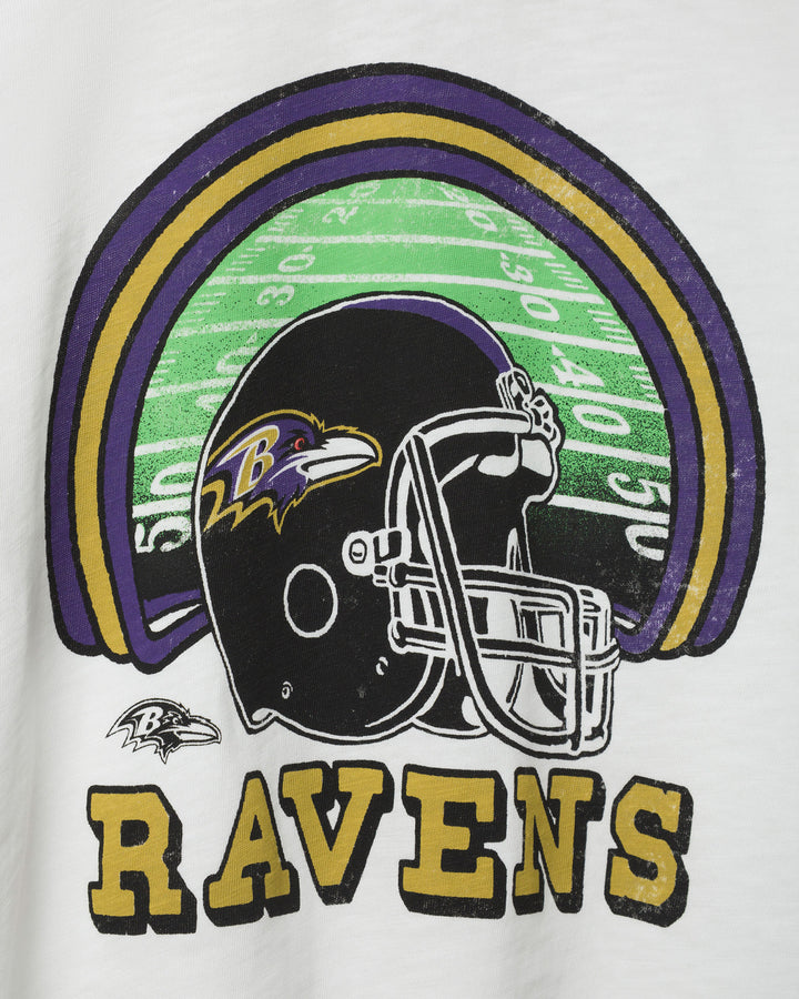 Women's Baltimore Ravens Game Time Mock Neck Crop Tee